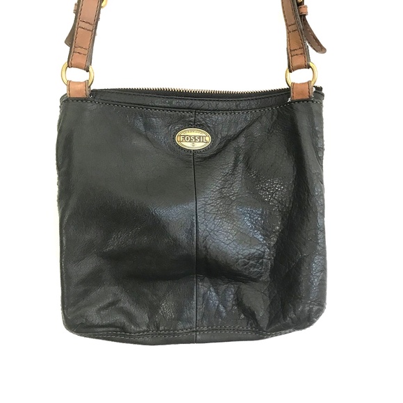Fossil Black Leather Crossbody Bag - Picture 3 of 5